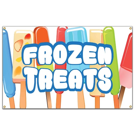 Frozen Treats Banner Concession Stand Food Truck Single Sided